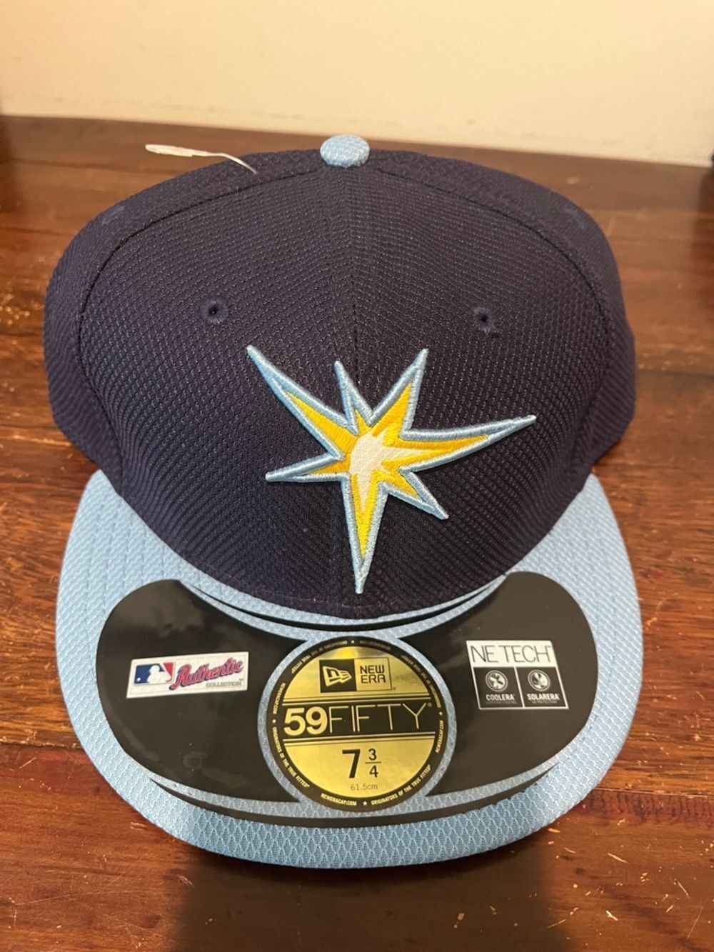 New Era Sunburst Tampa Bay Rays Fitted Baseball Cap Low Profile 7 3/4 B